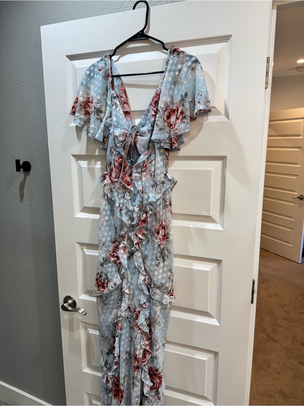 ASOS design flutter sleeve ruffle maxi dress - Picture 3 of 5